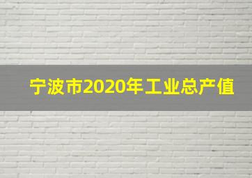 宁波市2020年工业总产值