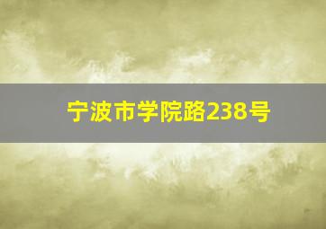 宁波市学院路238号