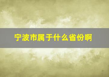 宁波市属于什么省份啊