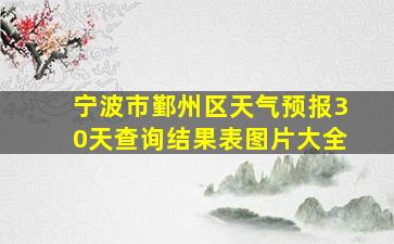 宁波市鄞州区天气预报30天查询结果表图片大全