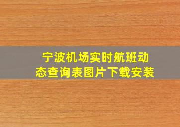 宁波机场实时航班动态查询表图片下载安装