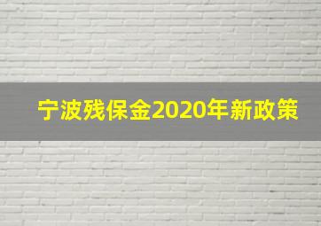 宁波残保金2020年新政策