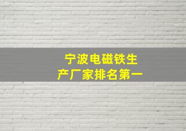 宁波电磁铁生产厂家排名第一