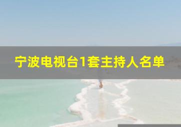 宁波电视台1套主持人名单