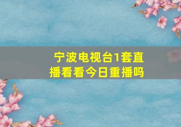 宁波电视台1套直播看看今日重播吗