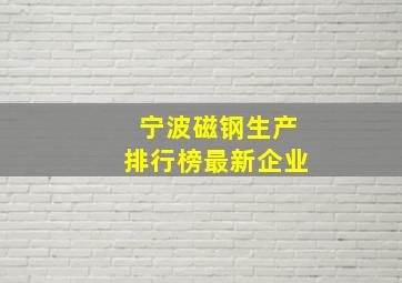 宁波磁钢生产排行榜最新企业