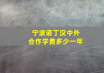 宁波诺丁汉中外合作学费多少一年