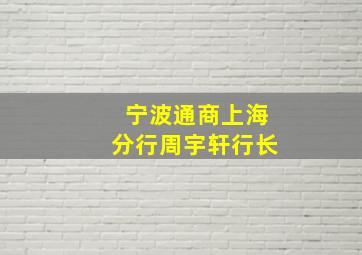 宁波通商上海分行周宇轩行长