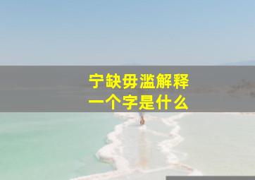 宁缺毋滥解释一个字是什么