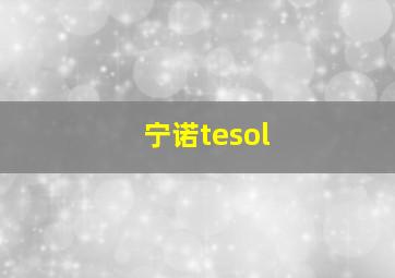 宁诺tesol