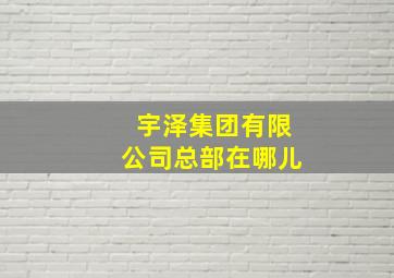 宇泽集团有限公司总部在哪儿