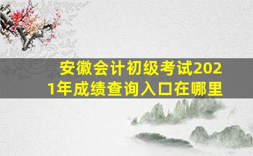 安徽会计初级考试2021年成绩查询入口在哪里