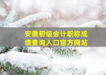 安徽初级会计职称成绩查询入口官方网站