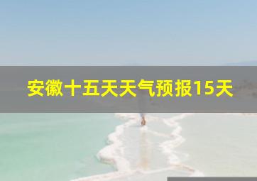 安徽十五天天气预报15天