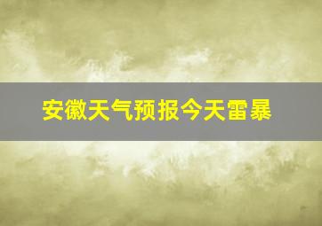 安徽天气预报今天雷暴