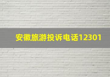 安徽旅游投诉电话12301