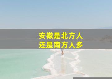 安徽是北方人还是南方人多