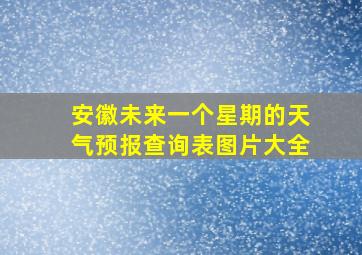 安徽未来一个星期的天气预报查询表图片大全