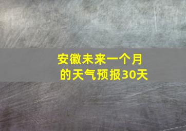 安徽未来一个月的天气预报30天