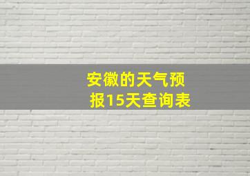 安徽的天气预报15天查询表