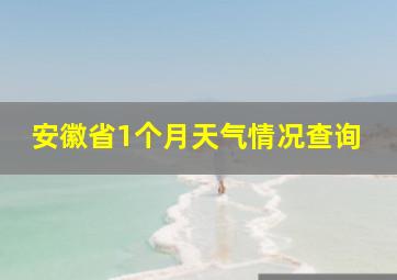 安徽省1个月天气情况查询