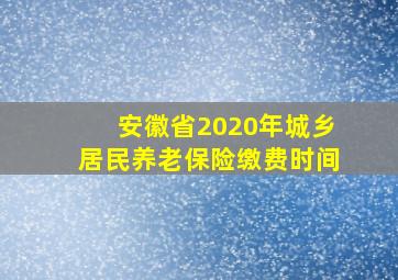 安徽省2020年城乡居民养老保险缴费时间