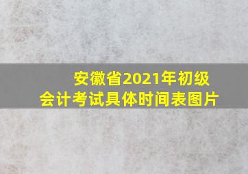 安徽省2021年初级会计考试具体时间表图片