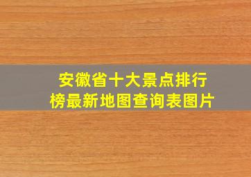 安徽省十大景点排行榜最新地图查询表图片