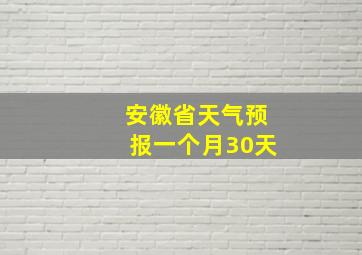 安徽省天气预报一个月30天