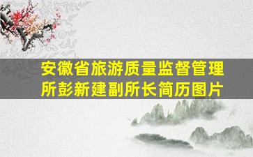 安徽省旅游质量监督管理所彭新建副所长简历图片