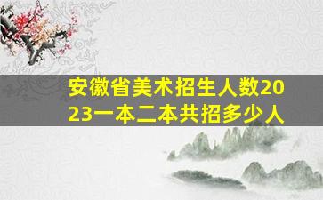 安徽省美术招生人数2023一本二本共招多少人