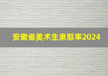 安徽省美术生录取率2024