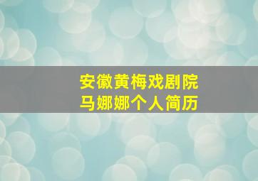 安徽黄梅戏剧院马娜娜个人简历