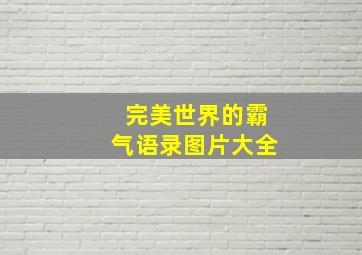 完美世界的霸气语录图片大全