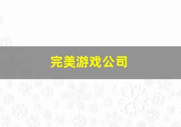 完美游戏公司