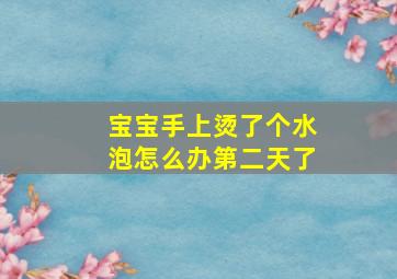 宝宝手上烫了个水泡怎么办第二天了