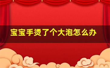 宝宝手烫了个大泡怎么办