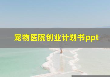 宠物医院创业计划书ppt