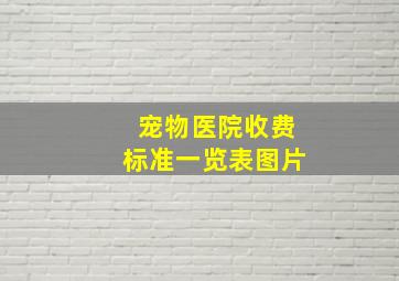 宠物医院收费标准一览表图片