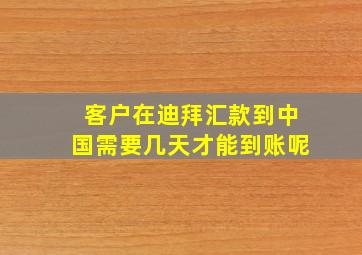 客户在迪拜汇款到中国需要几天才能到账呢