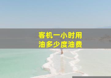 客机一小时用油多少度油费