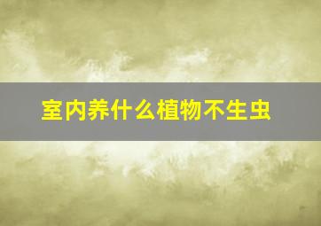 室内养什么植物不生虫