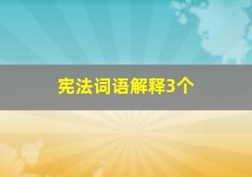 宪法词语解释3个