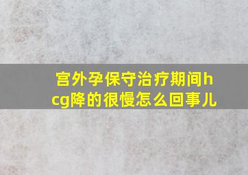 宫外孕保守治疗期间hcg降的很慢怎么回事儿