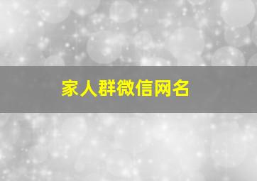 家人群微信网名