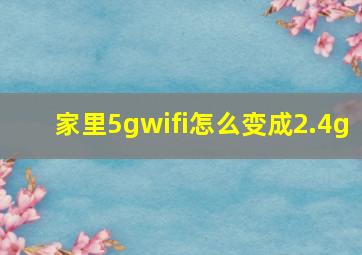 家里5gwifi怎么变成2.4g