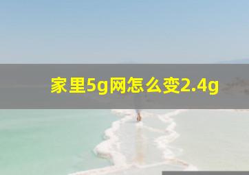 家里5g网怎么变2.4g