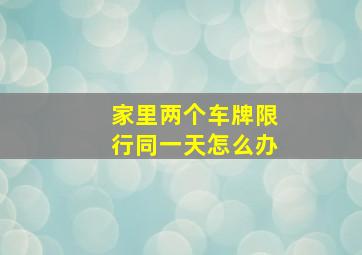 家里两个车牌限行同一天怎么办