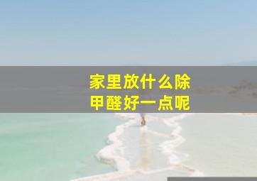 家里放什么除甲醛好一点呢