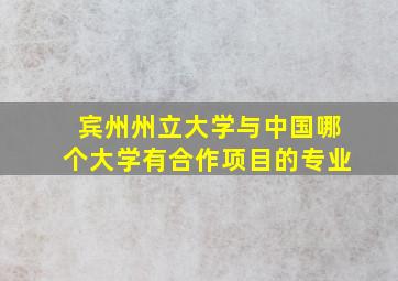 宾州州立大学与中国哪个大学有合作项目的专业